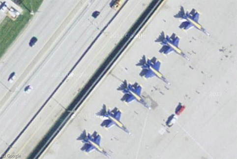 Planes on Google Maps, October 2011